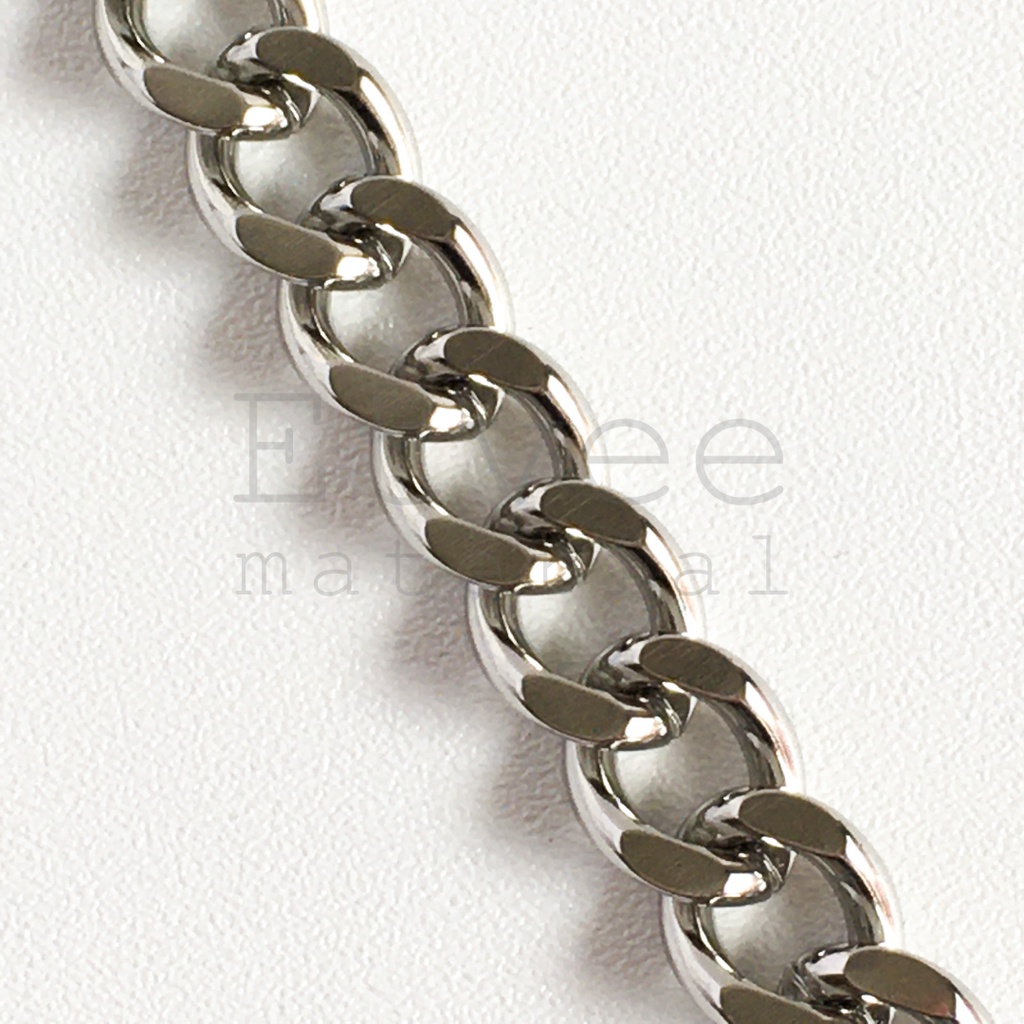 (METERAN) Rantai curb stainless steel titanium anti karat