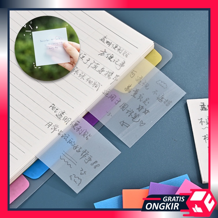 

Gratis Ongkir - S5881 Catatan Tempel / Kertas Memo / Transparan Sticky Note / Sticky Note Transparan Untuk Kantor Sekolah Serbaguna