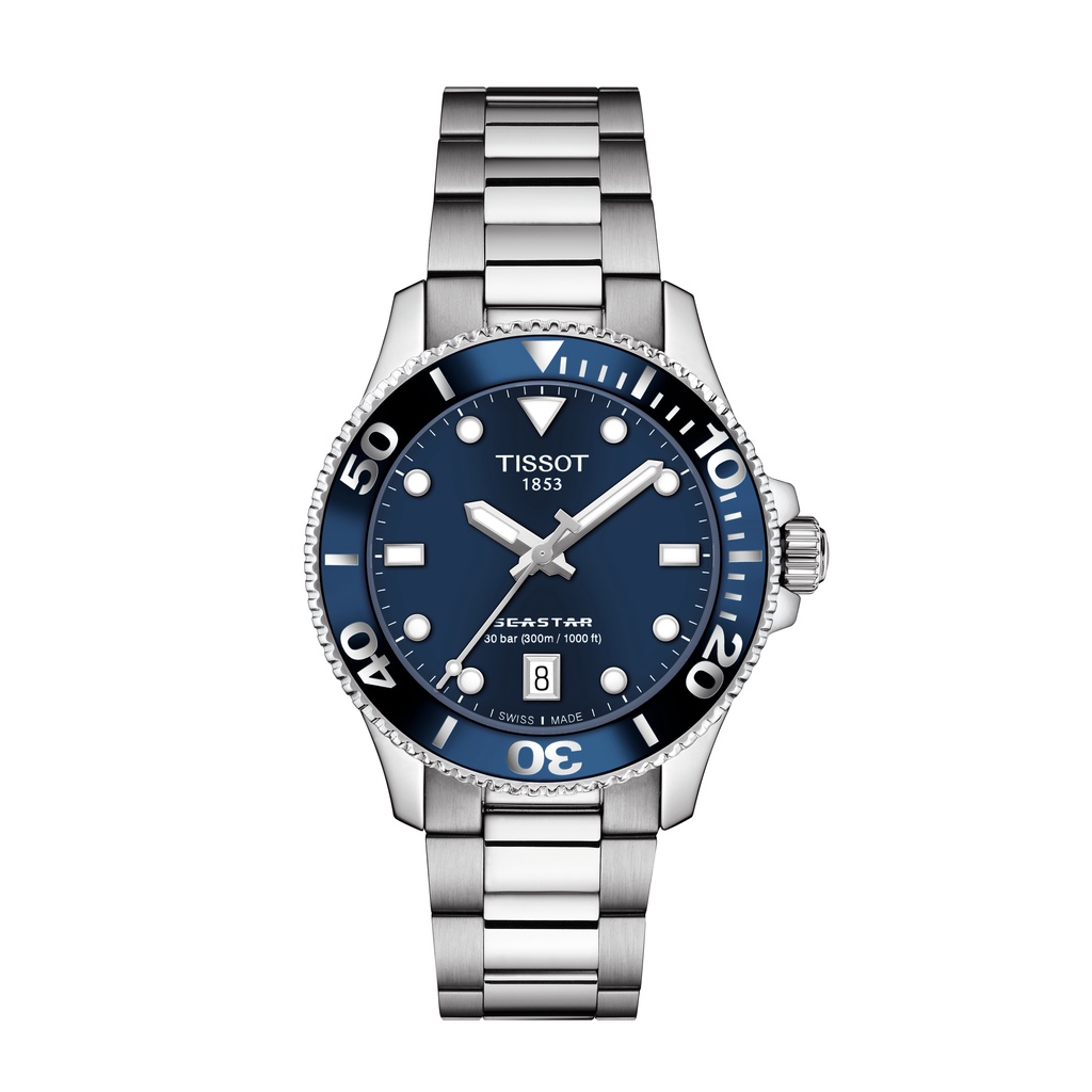 Tissot Seastar 1000 Blue Dial 36mm Jam Tangan Wanita - T1202101104100