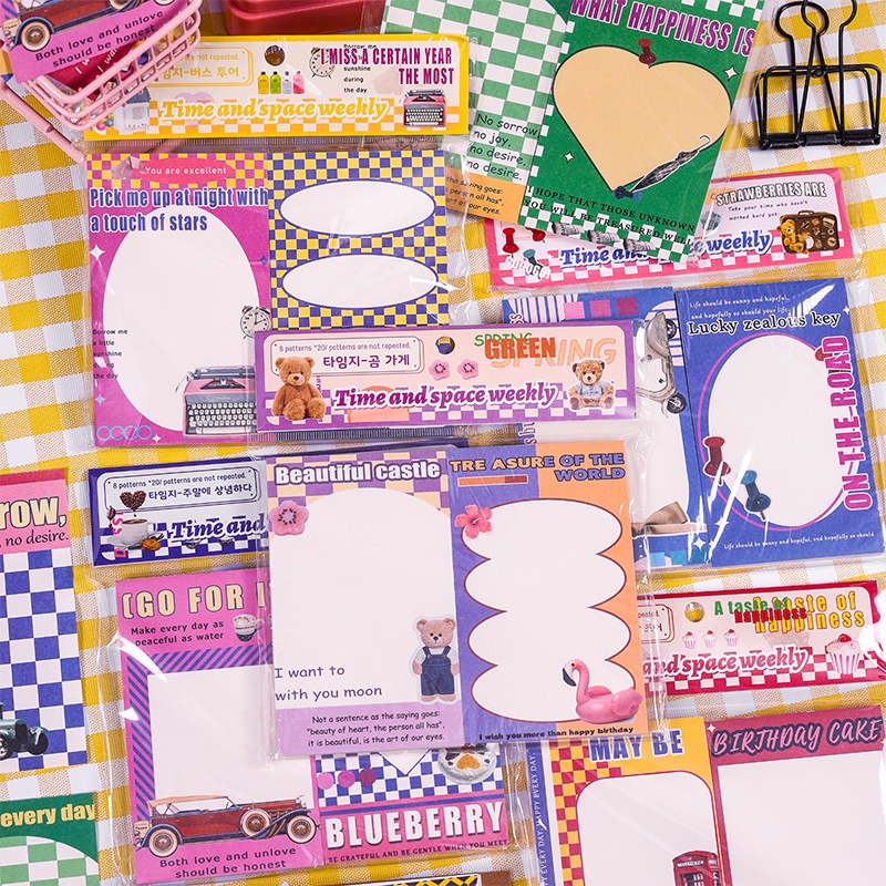 Mohamm 160lembar Kertas Memo Pad Kartun Hewan Lucu Untuk Scrapbooking DIY Bahan Hias Kolase Jurnal