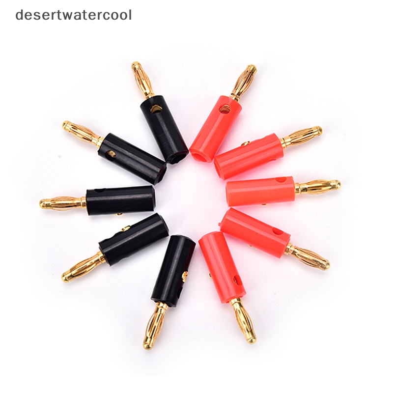 Deid 10pcs/ lot Sekrup speaker audio Pisang Plat Emas Colokan Konektor 4mm Martijn