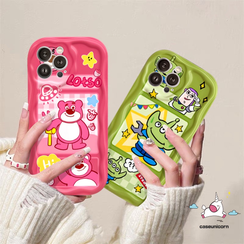 Case Manyo Beruang Strawberry Lucu Untuk Infinix Hot 30i 8 9 10Lite Note12 G96 Smart 6Plus 6 7 5 Hot 10 12 11 30 20 8 9 Main Kartun Toy Story Alien Tpu Lembut 3D Wavy Curved Edge Cover