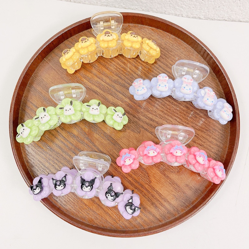 Ahellogirl Sanrio Big Clip Dopamin Lucu Manis Gadis Hati Kulomi Kartun Ponytail Hair Clip