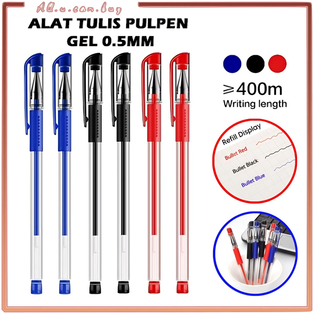 

Pulpen Gel Alat Tulis Pena 0.5mm Standar Pulpen Tinta Cair
