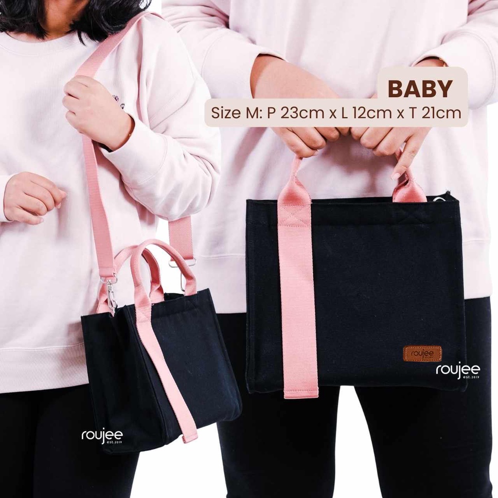 ROUJEE BAG BABY M PURWOKERTO - TAS KANVAS TAS SELEMPANG KOREANSTYLE HANDBAG IMPORT