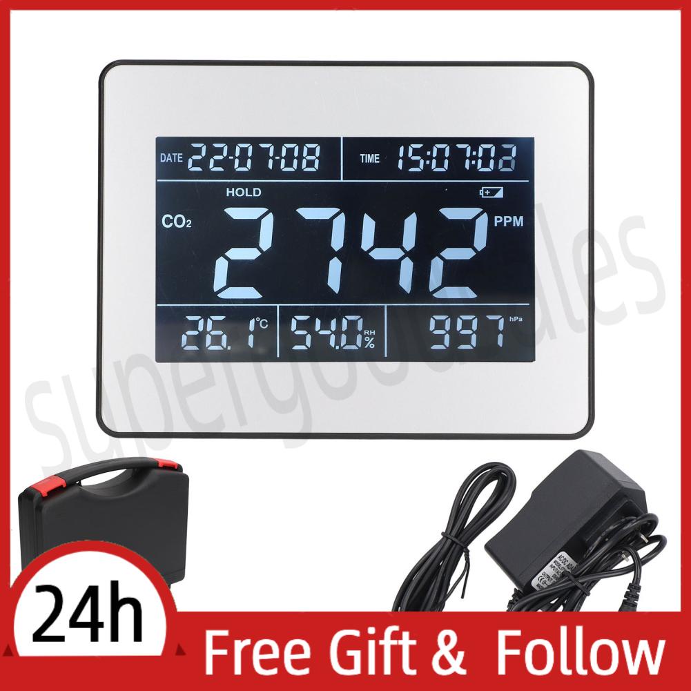 Supergoodsales CO2  Indoor -Quality Detector With Humidity Temperature Time Display