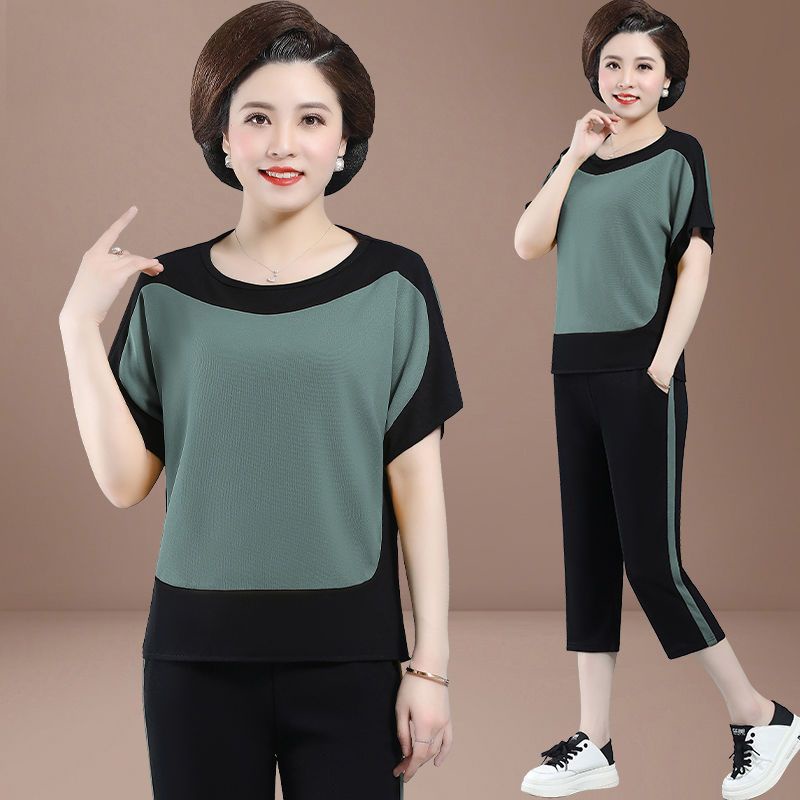 [ COD✅ ] Aroana Prettiz  lengan pendek baju olahraga wanita  baru paruh baya dan orang tua longgar d