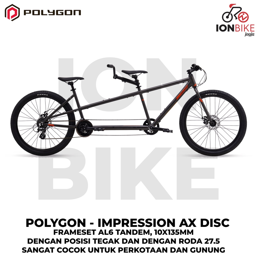 Sepeda Tandem 27.5 Polygon Impression AX Terbaru Untuk 2 Orang Family Keluarga Unik Panjang Gandeng 