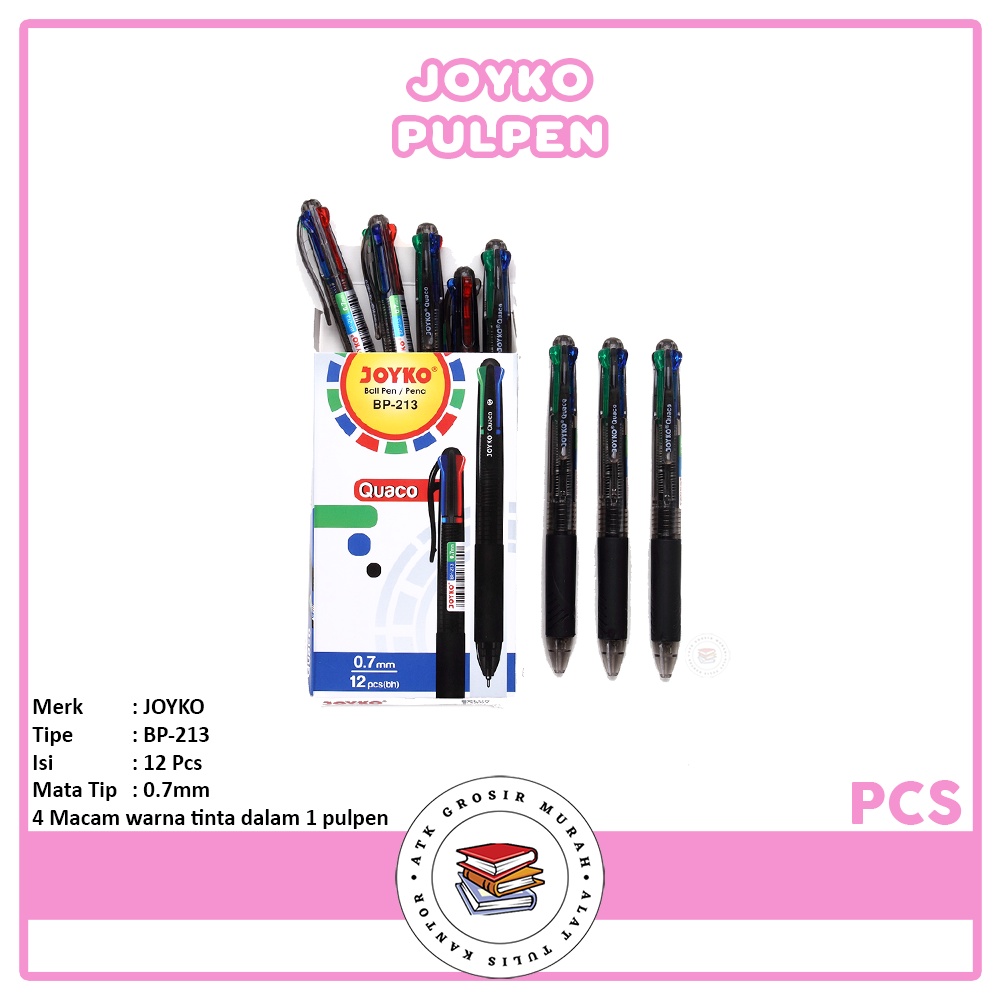 

Pulpen Joyko 4 Warna BP-213 Quaco Khusus Grosir!!
