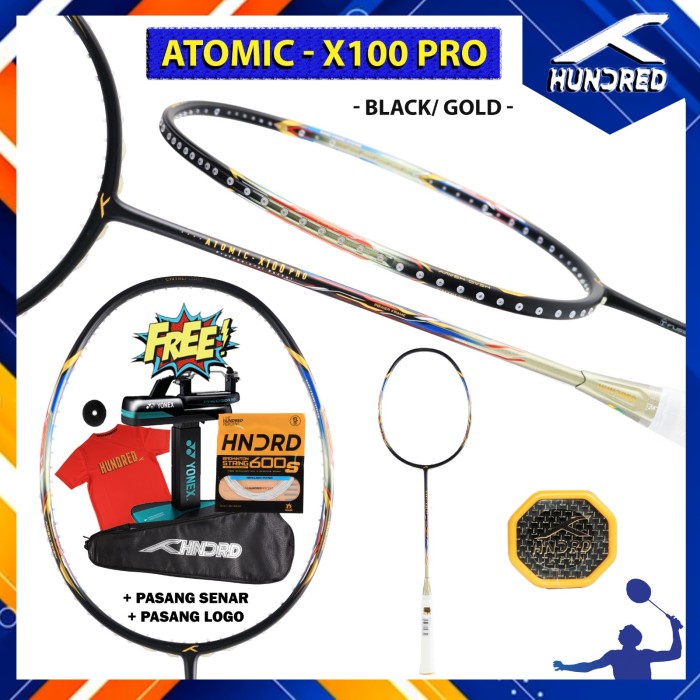 Raket Hundred Original HUNDRED ATOMIC-X / ATOMIC X 100 PRO Black Gold