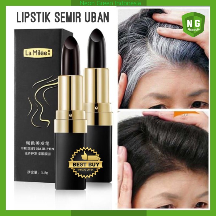 [LA52] Lipstik Pewarna Rambut Uban / Semir Rambut Hitam Coklat / Color Pen - Brown