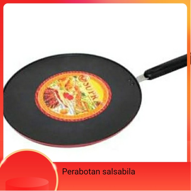 Wajan pemanggang datar teflon 30 cm merek supra grill anti lengket