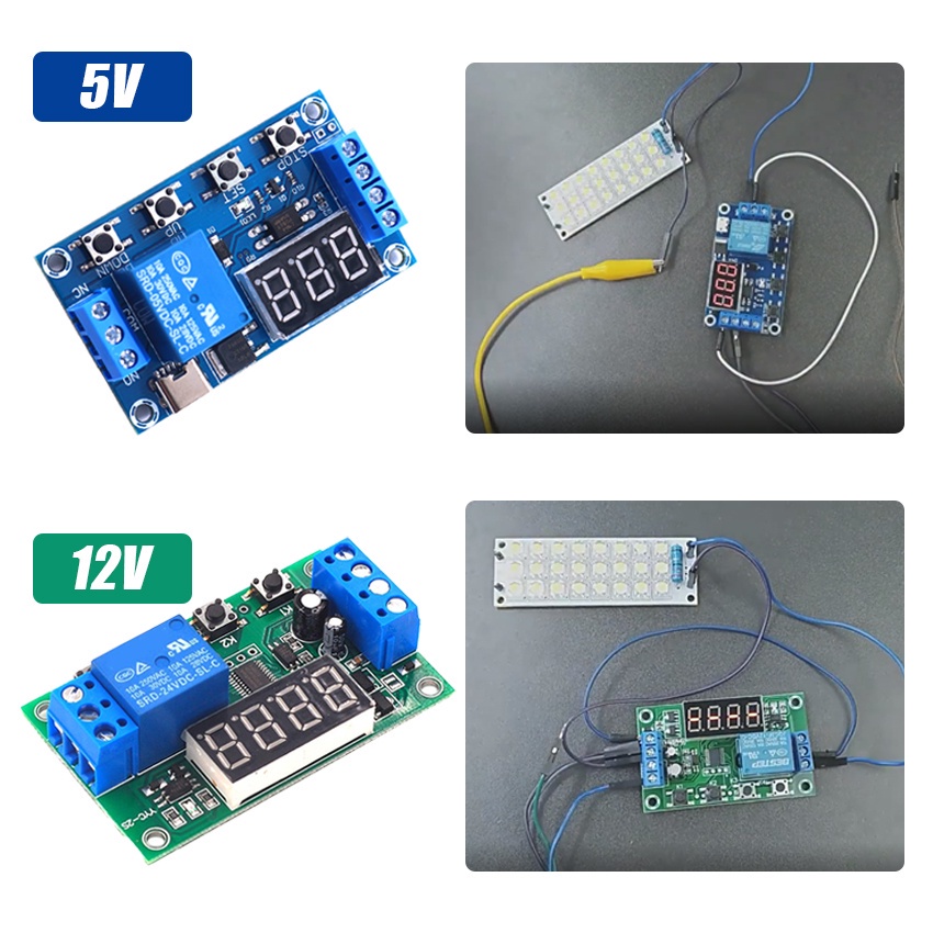 Yyc-2S Modul Relay Timer Delay Timer Dc 5V 12V 5A Adjustable