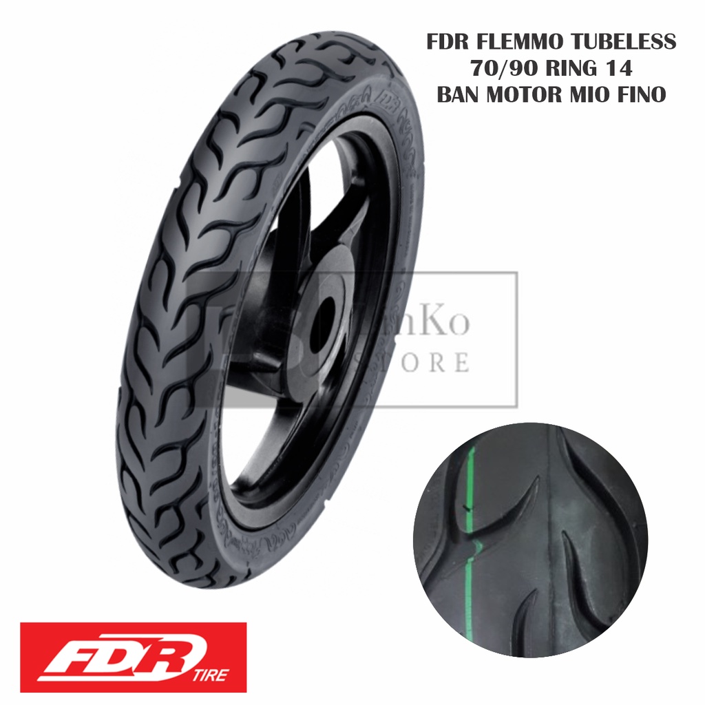 Ban Luar FDR 70/90 Ring 14 Flemmo Tubeless Depan Motor Matic Mio Fino Beat