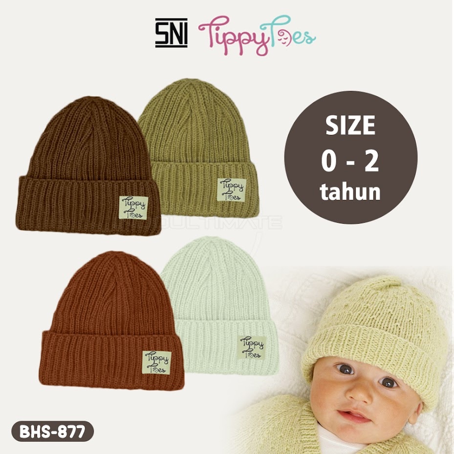 KIWI- 0-2th Topi Anak Bayi balita Rajut BH-91 Lucu laki laki perempuan minimalis tone eart simple ne
