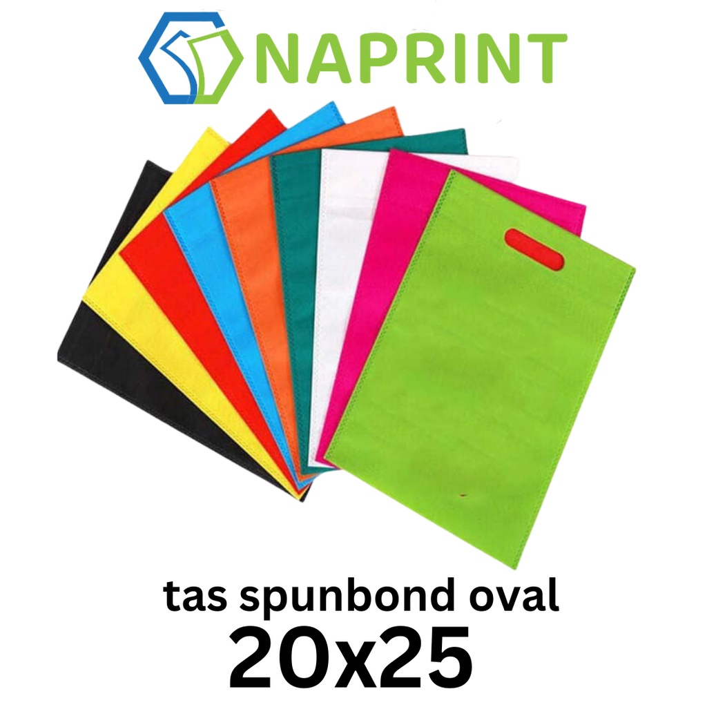 

1 Kodi isi 20 Tas Kain Spunbond OVAL 20 x 25 cm Untuk Kantong Belanja Serbaguna, Goody bag Bingkisan Souvenir hampers Sembako, Idangan besek / berkat hajatan / Tasyakuran / Tahlil / kue, lusinan murah besar 20x25 go green