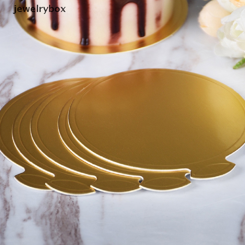 [jewelrybox] 10pcs 8/9cm Round Cake Board Mousse Pad Kartu Dessert Baking Pastry Display Tray Butik