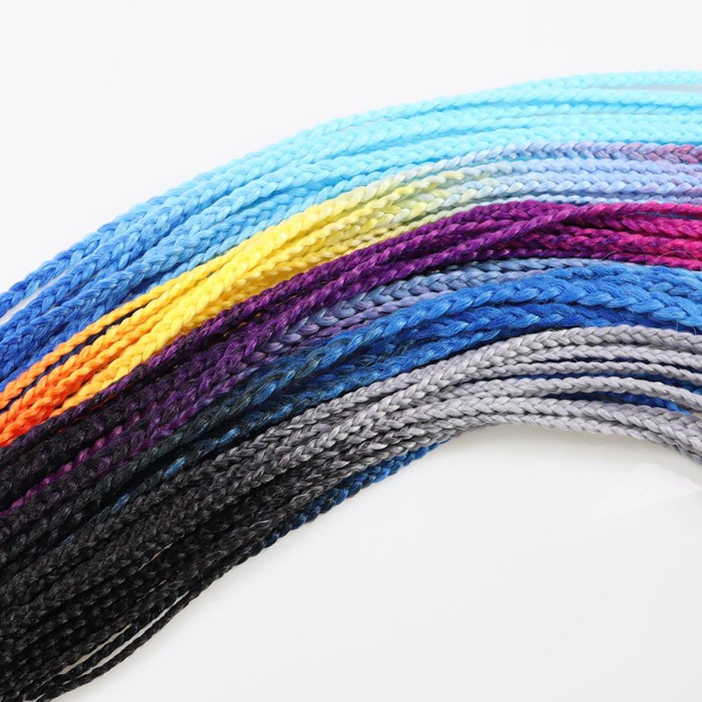 Lily Kepang Ponytail Untuk Anak Perempuan 60cm Warna Gradasi Kepala Memakai Karet Elastis Gelang Rambut Pelangi Rambut Sintetis
