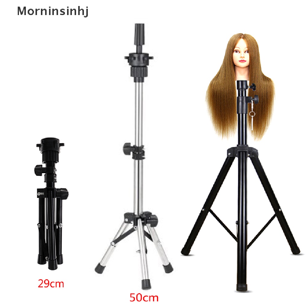 Mornin Adjustable Tripod Metal Training Manekin Kepala Wig Holder Hairdressing Stand id