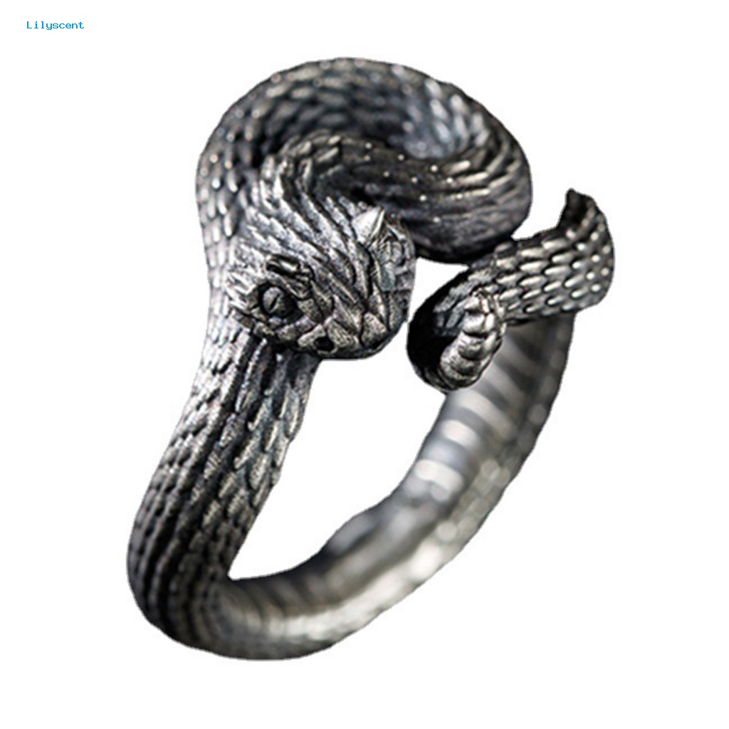 Cincin Pembuka Bahan Alloy Lilyscent Untuk Pesta Cocktail Punk Bentuk Ular Wrap Ring Hip Hop