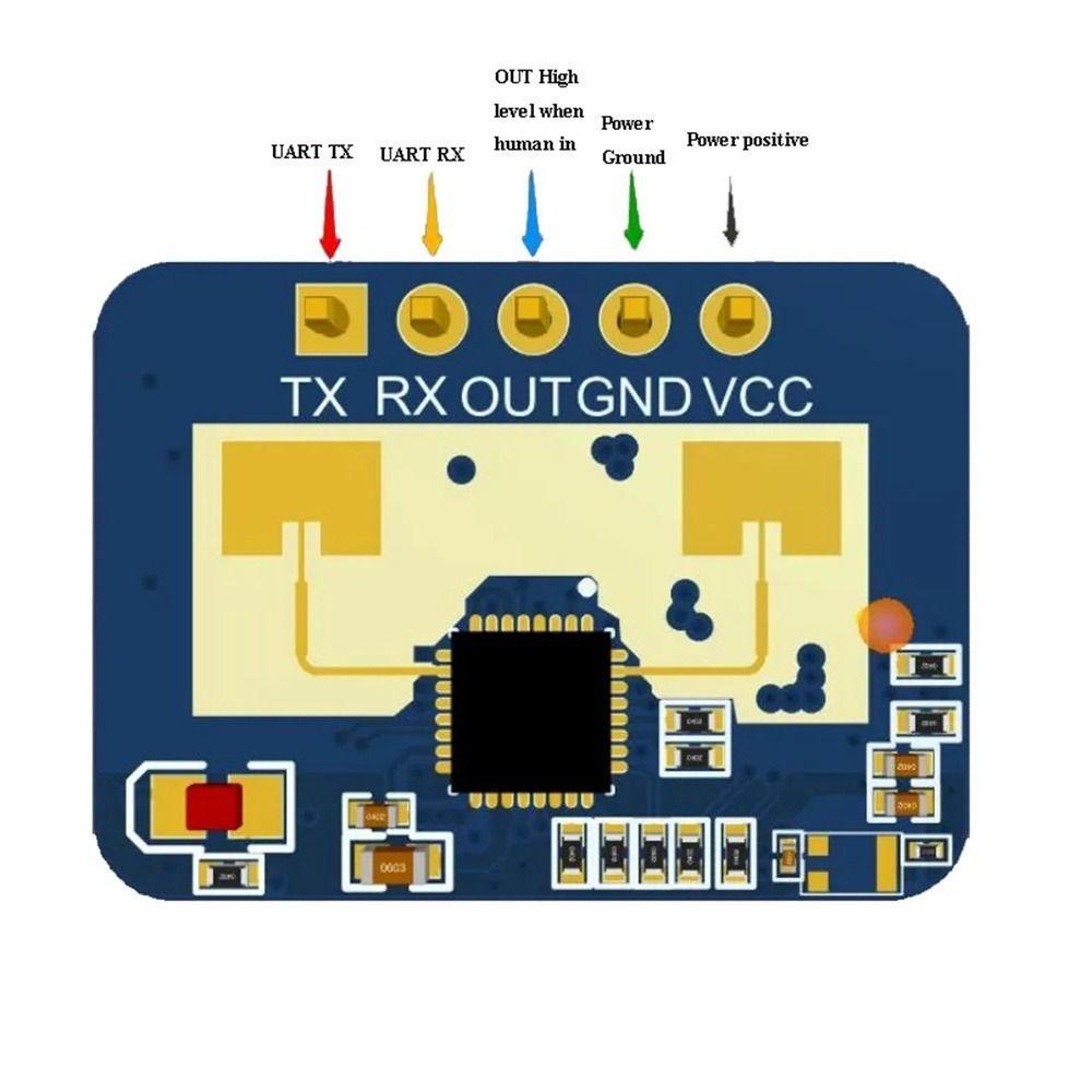 Sensor Kehadiran Manusia Agustina Tahan Lama Akurasi Tinggi Hlk-Ld2410c Sensor Gerak Sensor Board Sensor Module Gerak Gelombang Milimeter