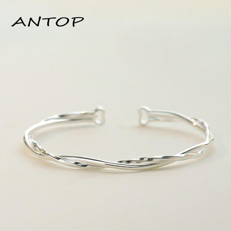 【Antop】 Double-layer Cinta Gelang Mobius Gelang Wanita Sterling Silver Desain Musim Panas Bermutu Tinggi