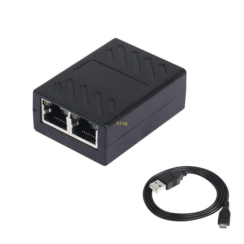 Bt Adaptor Eterna Lan Cable Extender Splitter RJ45 Spliter 1-ke- 2cara Bekerja Sekaligus Untuk Internet