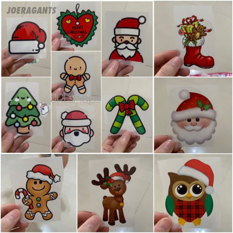 

STICKER EMBLEM SABLON GOSOK TEMPEL DTF KARAKTER CHRISTMAS NATAL KUALITAS PREMIUM BOLEH SATUAN JLO