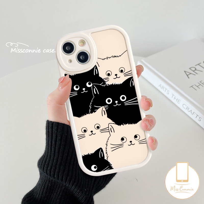 Lucu Couple Imut Hitam Putih Kucing Casing Infinix Smart5 6 Hot 10 Lite Hot 10T 11 10s 11s 9 10 Main Infinix Note8 Kartun Doraemon Soft Tpu Phone Case