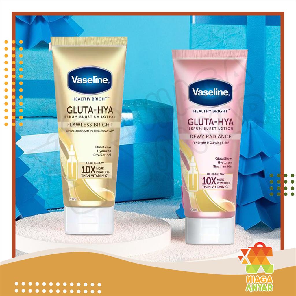 NAS VASELINE Healty Bright Gluta Hya Serum Burst Lotion 200 ml / Hand Body Glutahya Niacinamide Vase
