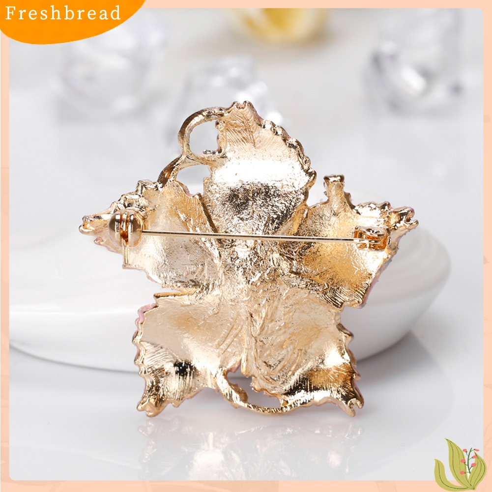 &lt; Freshbread &gt; Fashion Wanita Berlian Imitasi Mutiara Imitasi Enamel Bunga Floriated Bros Pin