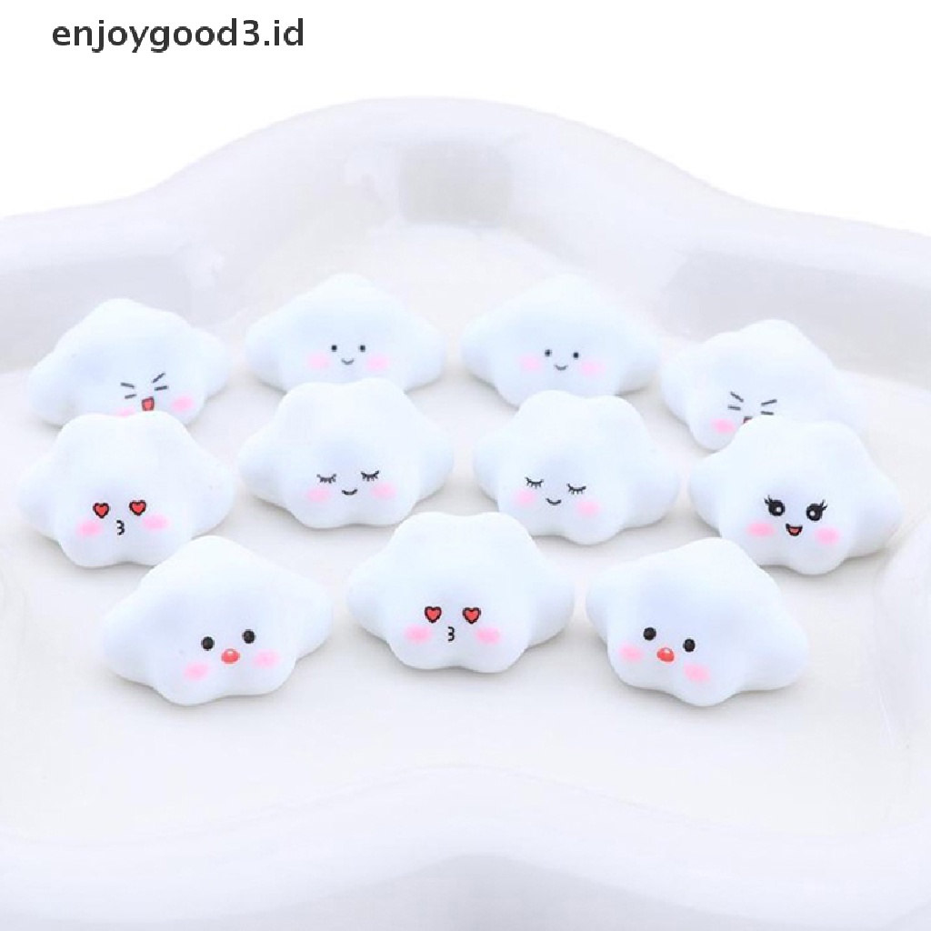 [Rready Stock] 10pcs Kawaii FlatBack Resin Kartun Awan Bercahaya Planet Cabochon Art Supply Dekorasi Pesona Kerajinan Grosir (ID)