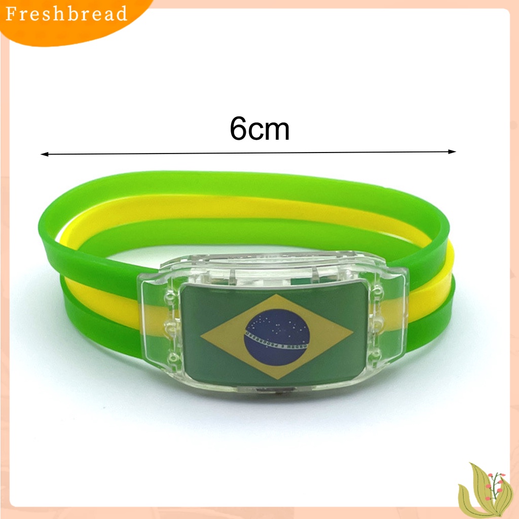 &lt; Freshbread &gt; Gelang Tangan Piala Dunia Glow in The Dark Tambah Suasana Argentina Brazil Jerman Spanyol Bendera Nasional Gelang LED Untuk Club