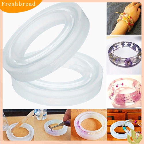 &lt; Freshbread &gt; Handmade DIY Resin Gelang Cetakan Perhiasan Alat Kerajinan Cetakan Bangle Silikon Bulat