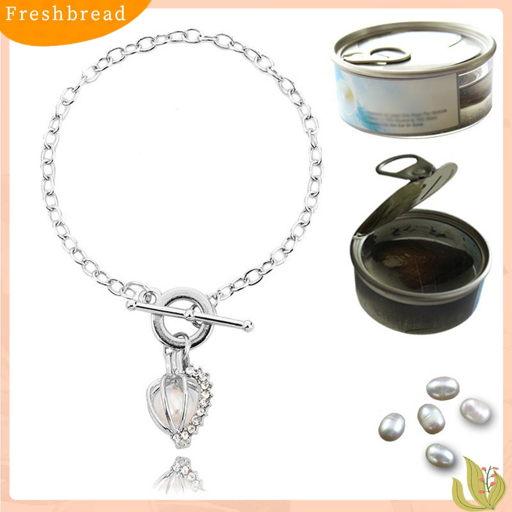 &lt; Freshbread &gt; Mutiara Air Tawar Alami Di Kandang Liontin Liontin Gelang Gadis Bangle Perhiasan