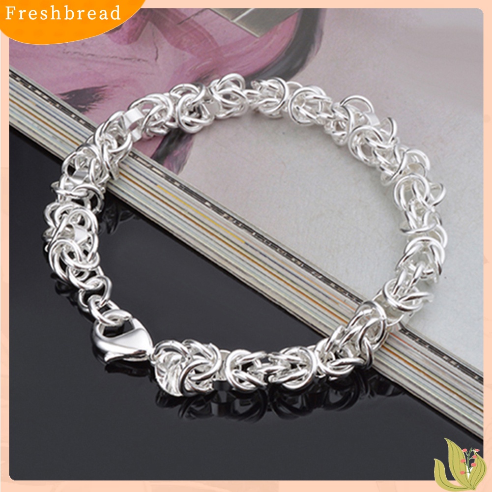 &lt; Freshbread &gt; Fashion Wanita925 Sterling Silver Gelang Bangle Rantai Perjamuan Perhiasan Hadiah