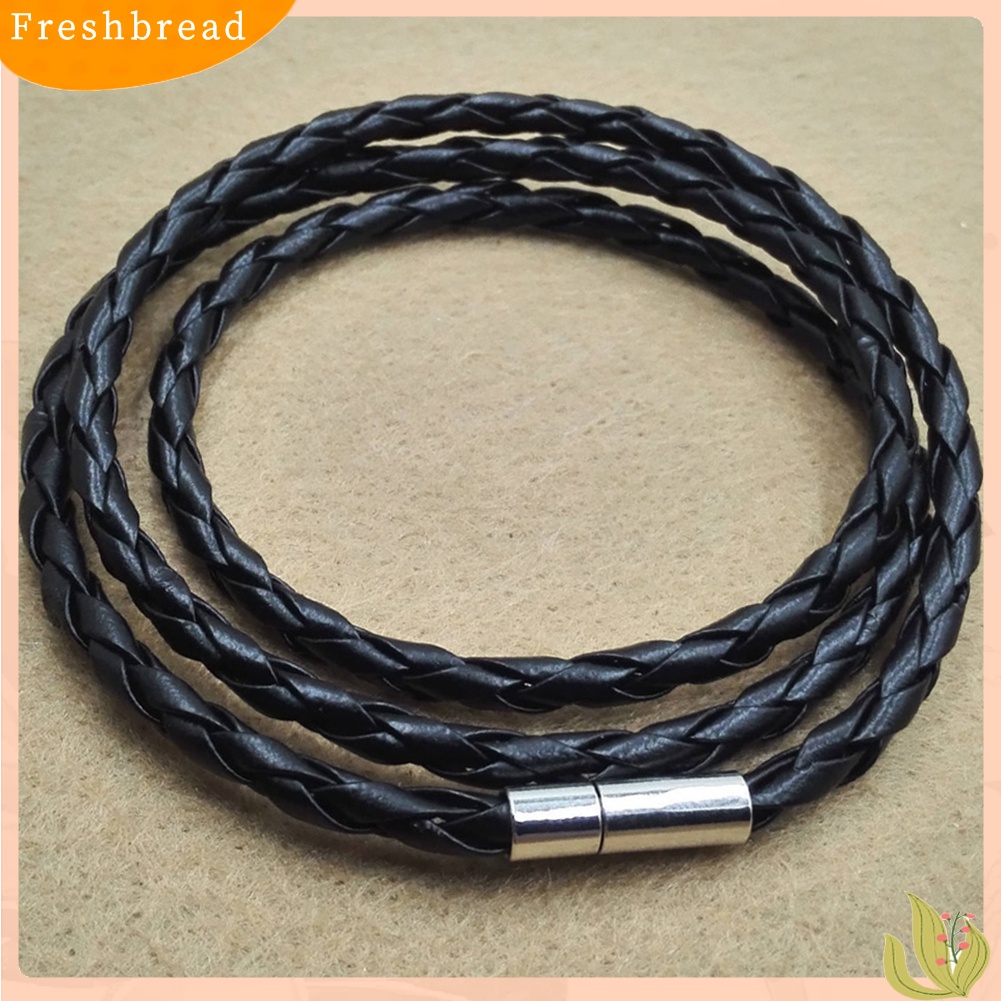 &lt; Freshbread &gt; Vintage Wanita Pria Multilayer Braided Leather Cuff Bangle Wristband Gelang Hadiah