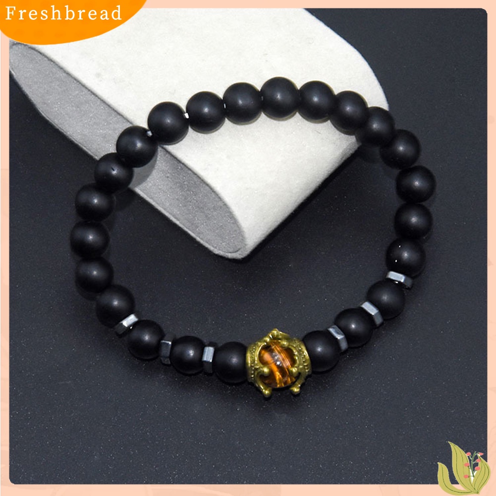 &lt; Freshbread &gt; Fashion Pria Mahkota Pesona Batu Alam Manik-Manik Gelang Bangle Pesta Perhiasan Hadiah