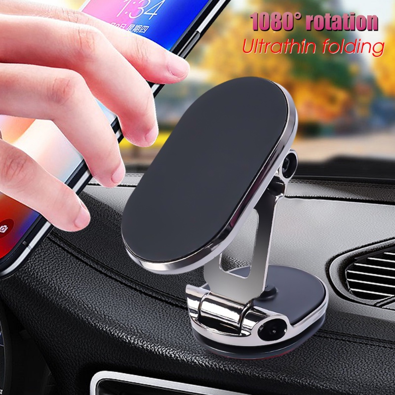 Bracket Dudukan Hp Mobil Magnet Lipat GPS Self-adhesive Dashboard Mount360° Stand Adjustable Rotasi Untuk Aksesoris Interior Otomatis