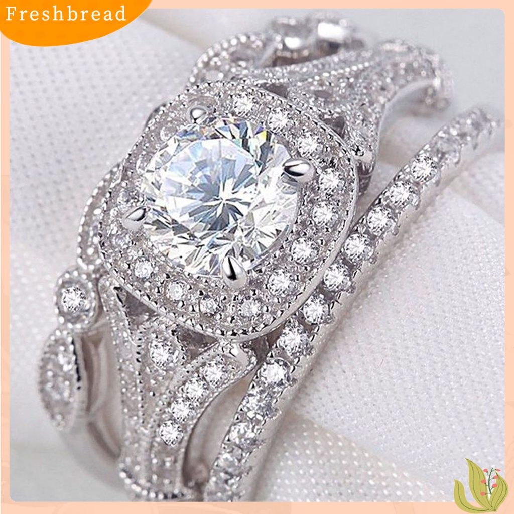 &lt; Freshbread &gt; 3Pcs Cincin Jari Cantik Mengkilap Indah Kreatif Populer Cincin Pernikahan Untuk Pertunangan