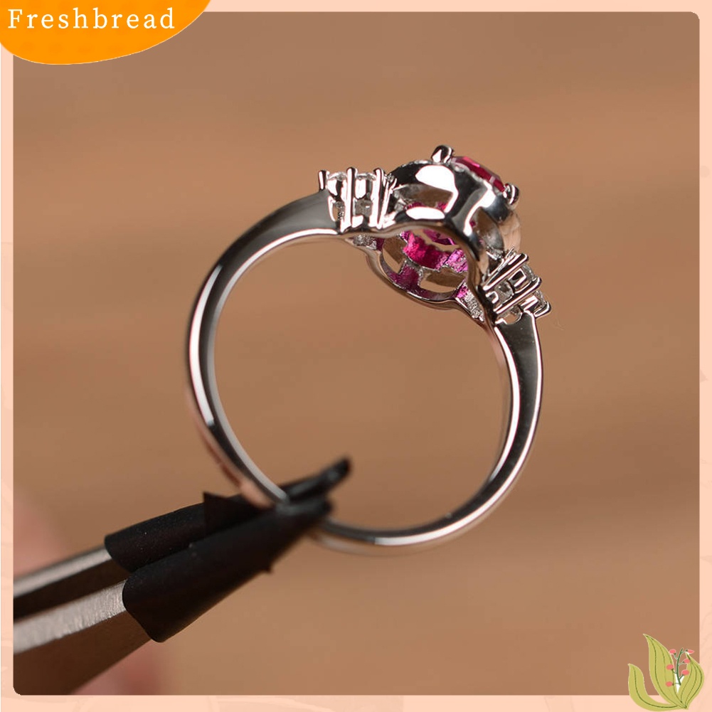 &lt; Freshbread &gt; Fashion Wanita Oval Cubic Zirconia Jari Cincin Pernikahan Pertunangan Perhiasan Hadiah