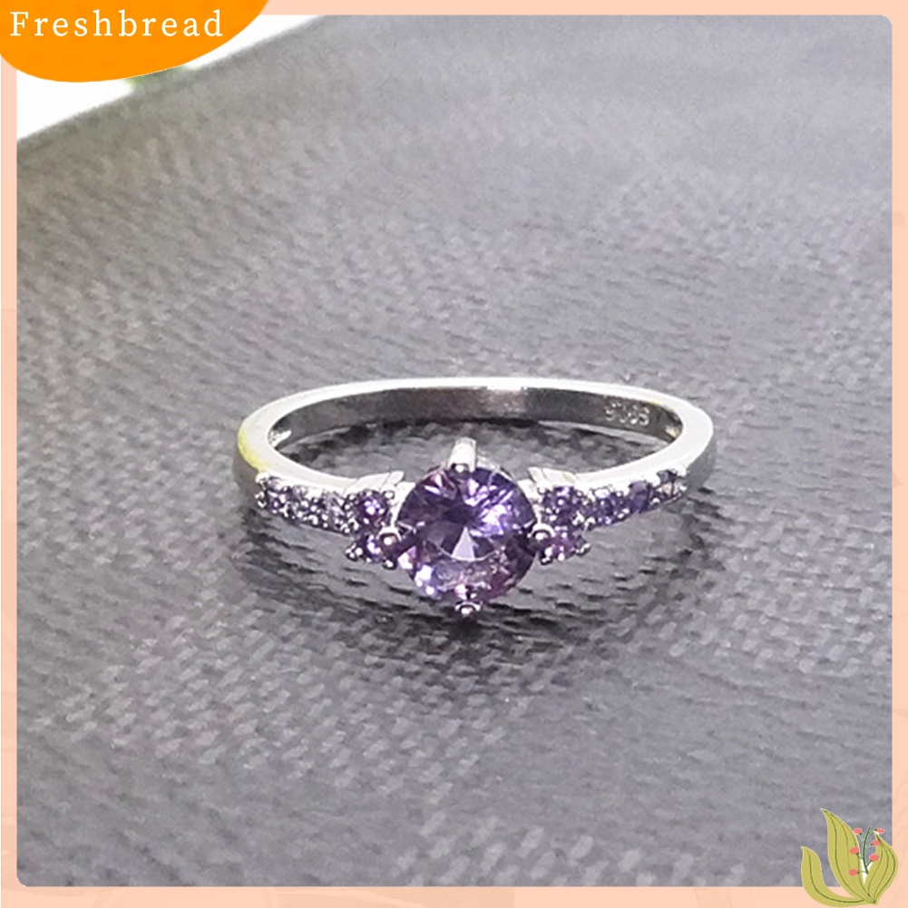 &lt; Freshbread &gt; Mewah Wanita Faux Amethyst Bertatahkan Jari Cincin Pernikahan Pertunangan Perhiasan Hadiah