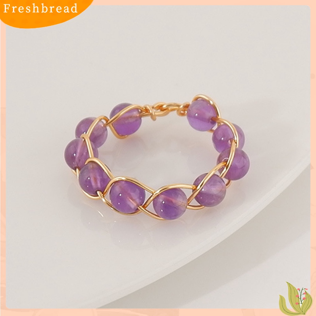 < Freshbread > Cincin Wanita Kawat Manik-Manik Angin Perhiasan Vintage Geometris Finger Ring Untuk Pesta