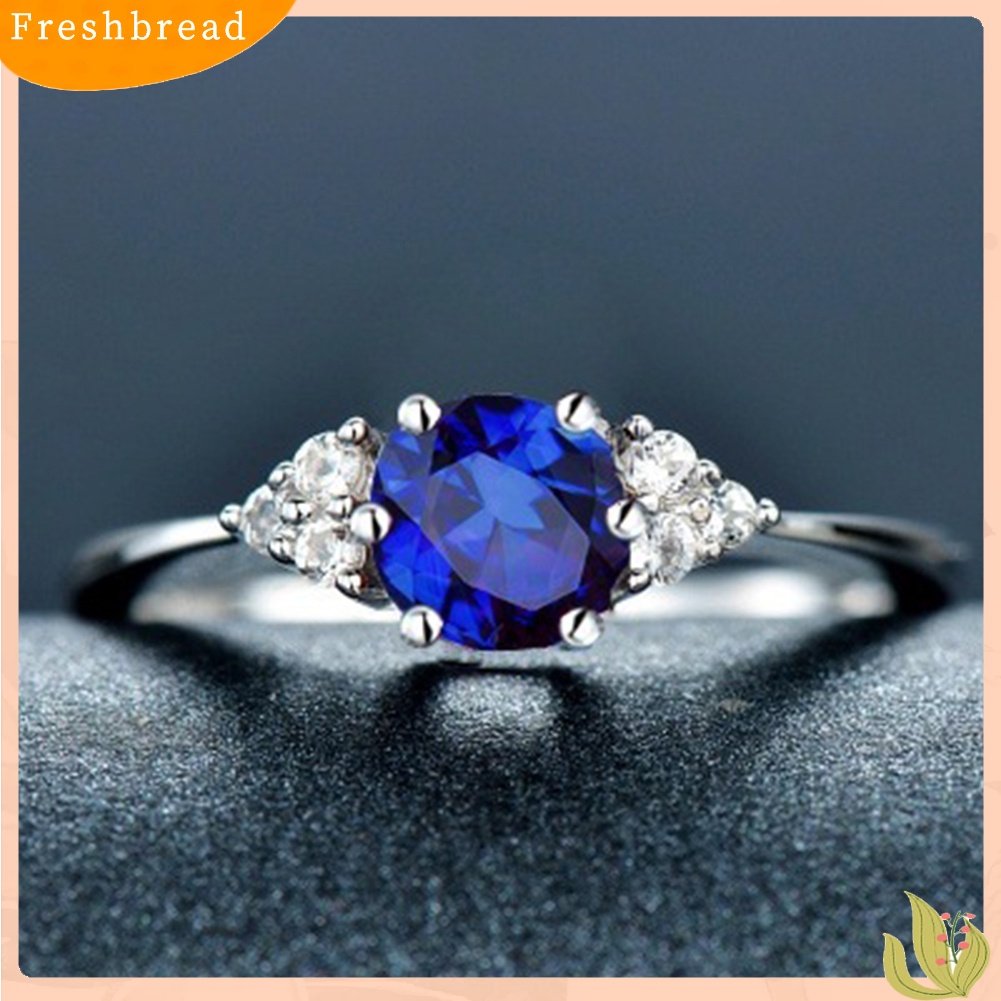 &lt; Freshbread &gt; Wanita Faux Safir Garnet Zamrud Batu Permata Jari Cincin Hadiah Perhiasan Pernikahan