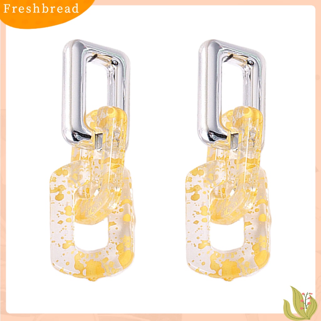 &lt; Freshbread &gt; 1pasang Ear Stud Akrilik Berlebihan Anting Drop Geometris Artistik Untuk Kehidupan Sehari-Hari