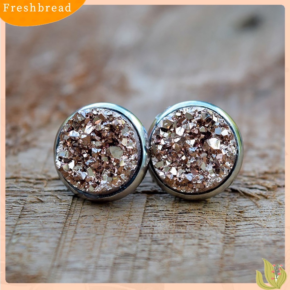 &lt; Freshbread &gt; Indah Bulat Zirkon Telinga Studs Wanita Gadis Pesta Anting Tindik Perhiasan Pesona