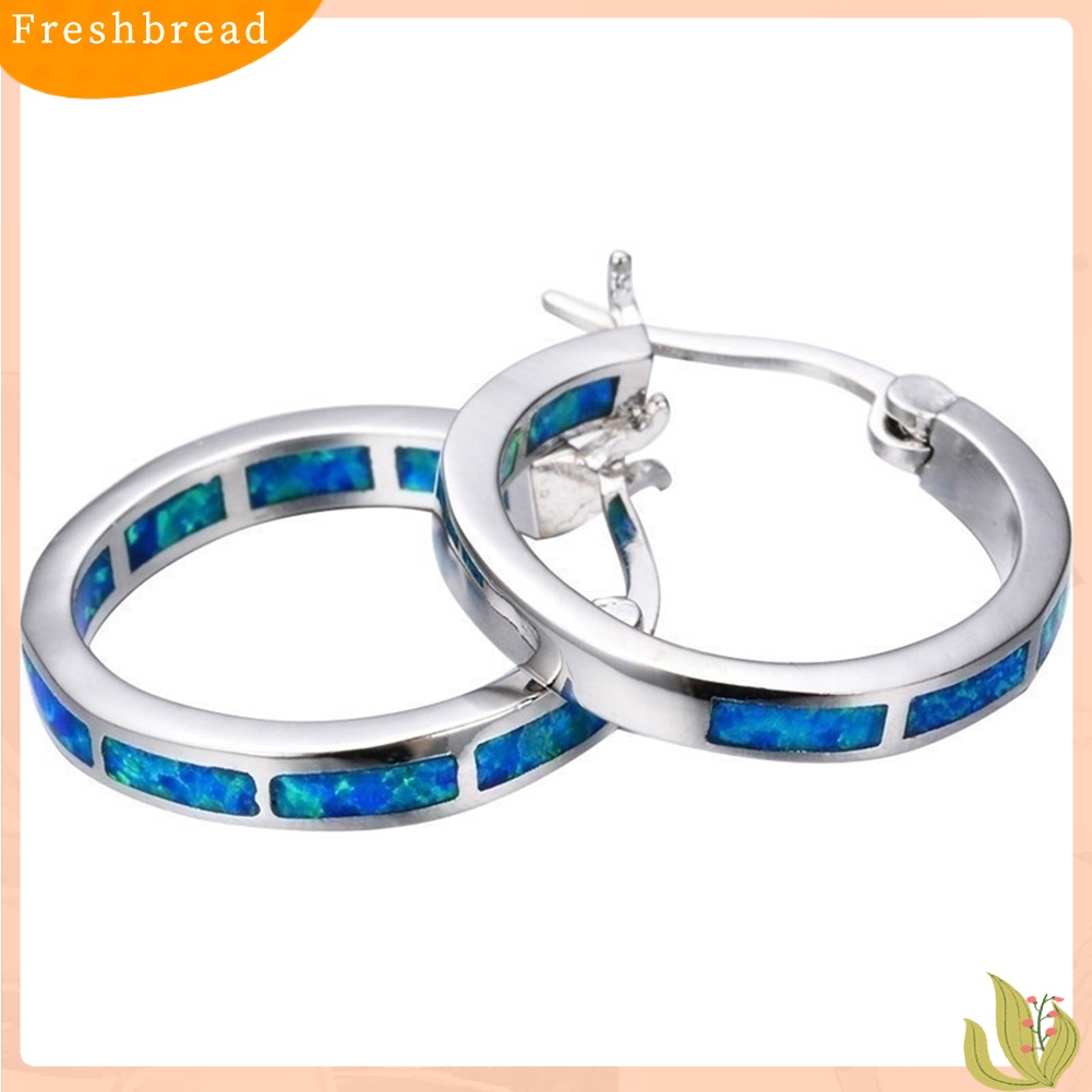 &lt; Freshbread &gt; Wanita Multicolor Faux Opal Hias Lingkaran Menjuntai Hoop Earrings Perhiasan Hadiah