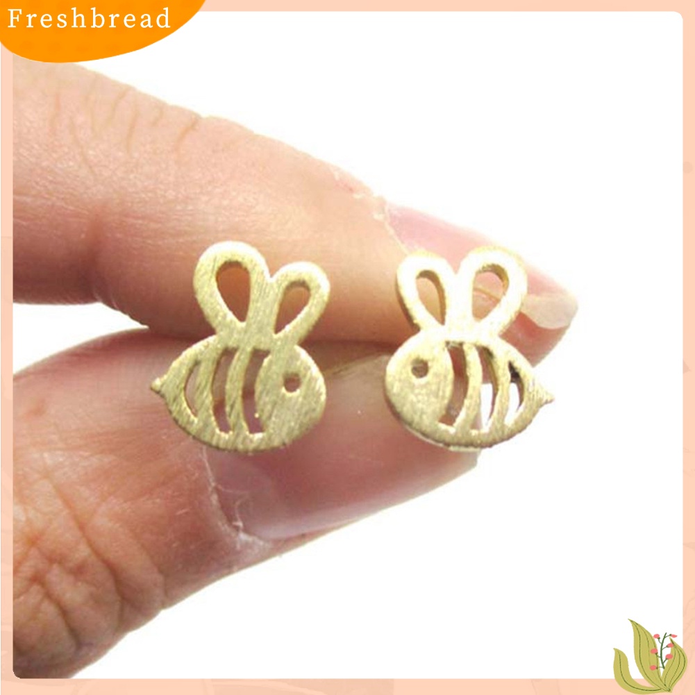 < Freshbread > Indah Berongga Serangga Lebah Telinga Studs Gadis Perhiasan Tanggal Belanja Anting Pesta