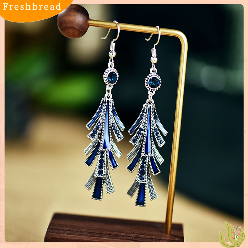 &lt; Freshbread &gt; 1pasang Anting Wanita Bahan Alloy Rumbai Gaya Cina Anting Menjuntai Tahan Lama Untuk Prom