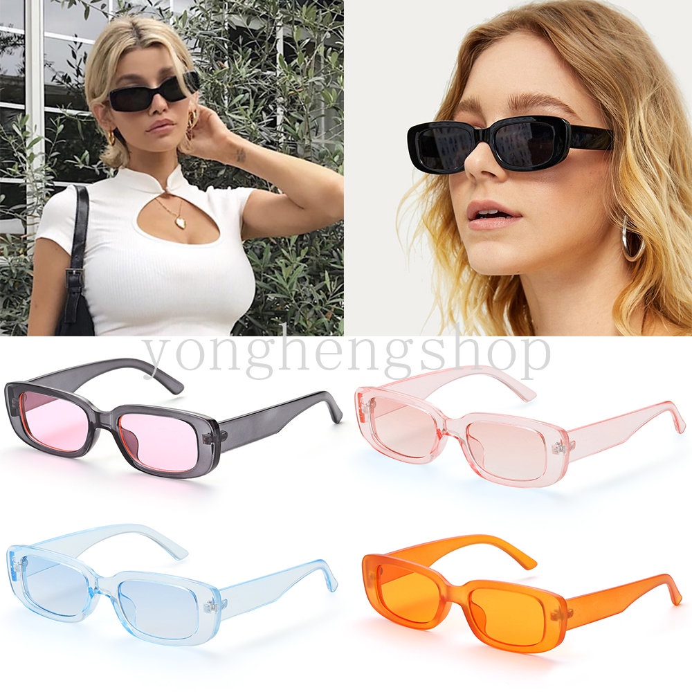 Fashion Sederhana Retro Persegi Panjang Kacamata Unisex Perjalanan Kacamata Matahari UV400 Perlindungan Kacamata Eyewear Gaya Punk Hip-hop Sunglass